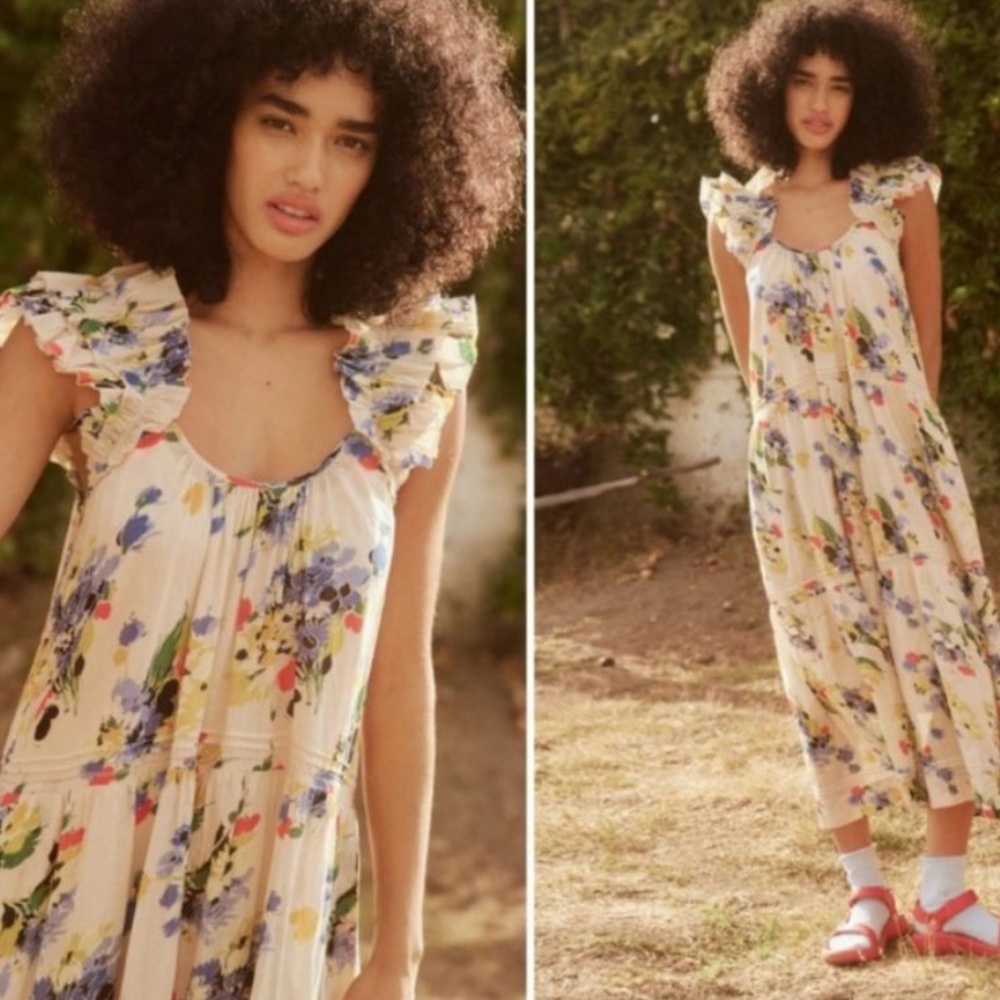 THE GREAT. The Dove Dress ~ Bright Grove Garden Floral Print XS/S